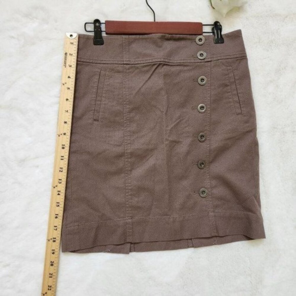 Ann Tylor Loft Brown Side Button Mini Skirt, size 4 - Picture 10 of 16